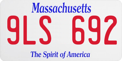 MA license plate 9LS692