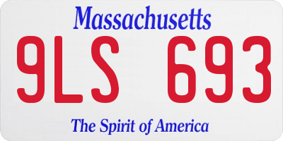 MA license plate 9LS693