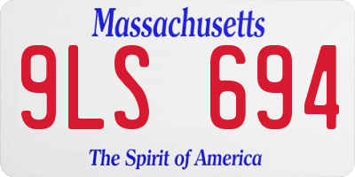 MA license plate 9LS694