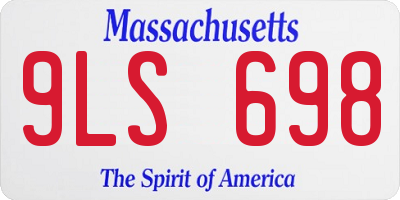 MA license plate 9LS698