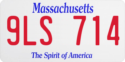 MA license plate 9LS714