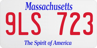 MA license plate 9LS723