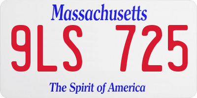 MA license plate 9LS725