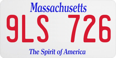 MA license plate 9LS726