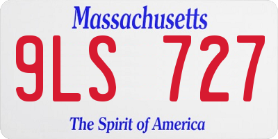 MA license plate 9LS727
