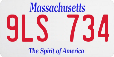 MA license plate 9LS734