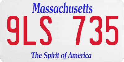 MA license plate 9LS735