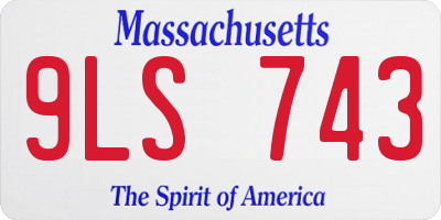 MA license plate 9LS743