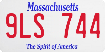 MA license plate 9LS744
