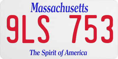 MA license plate 9LS753