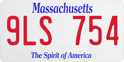 MA license plate 9LS754