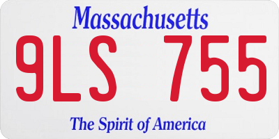 MA license plate 9LS755