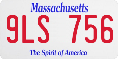 MA license plate 9LS756