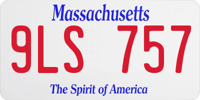 MA license plate 9LS757