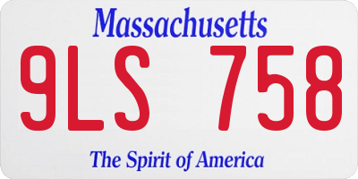 MA license plate 9LS758