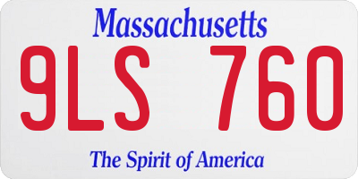 MA license plate 9LS760