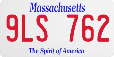 MA license plate 9LS762