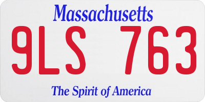 MA license plate 9LS763