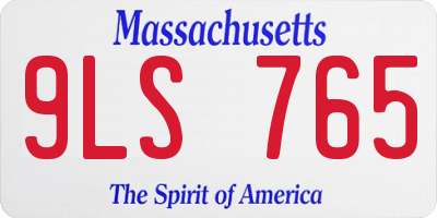 MA license plate 9LS765