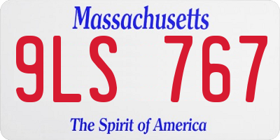 MA license plate 9LS767