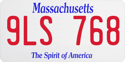 MA license plate 9LS768