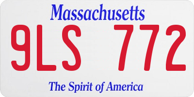 MA license plate 9LS772