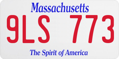 MA license plate 9LS773