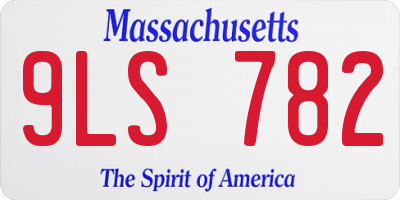 MA license plate 9LS782