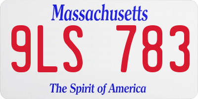 MA license plate 9LS783