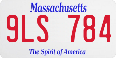 MA license plate 9LS784