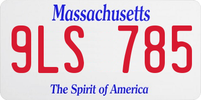 MA license plate 9LS785