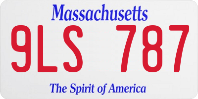 MA license plate 9LS787