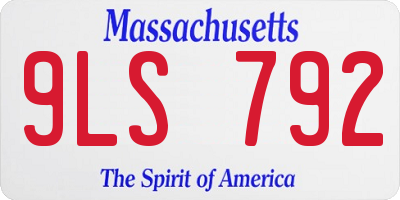 MA license plate 9LS792