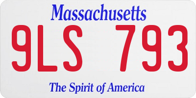 MA license plate 9LS793