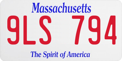 MA license plate 9LS794