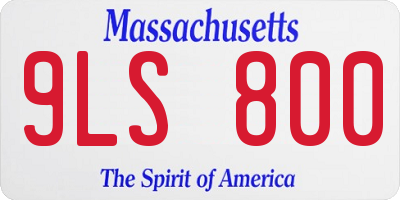 MA license plate 9LS800