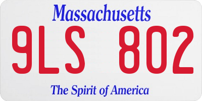 MA license plate 9LS802