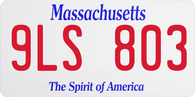 MA license plate 9LS803
