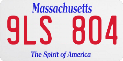 MA license plate 9LS804