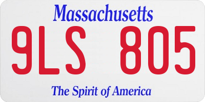 MA license plate 9LS805