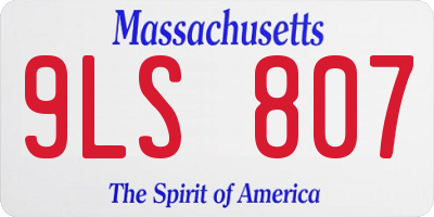 MA license plate 9LS807
