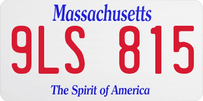 MA license plate 9LS815