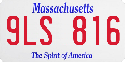 MA license plate 9LS816
