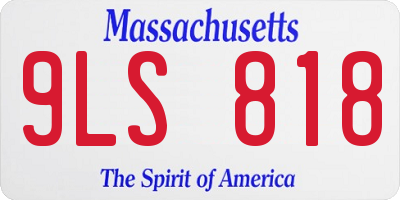 MA license plate 9LS818
