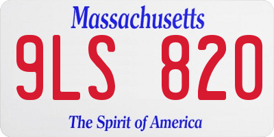 MA license plate 9LS820