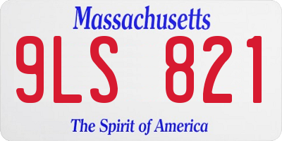 MA license plate 9LS821