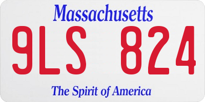 MA license plate 9LS824