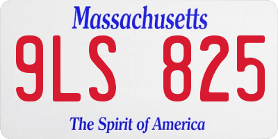 MA license plate 9LS825