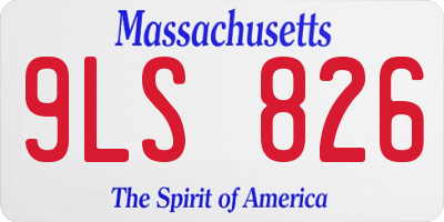 MA license plate 9LS826