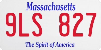MA license plate 9LS827